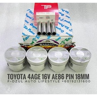 Toto Piston Toyota 4AGE 16V AE86 Pin 18MM With Piston Ring