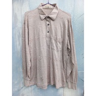 (Arnold Palmer) Second-Hand Long-Sleeved Polo Shirt Chest Size 42 Length 26.5 Inches Made in Japan A