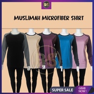 MUSLIMAH MICROFIBER T-Shirt / PLUS SIZE BLOUSE LONGSLEEVES T-SHIRT / BAJU PEREMPUAN LENGAN PANJANG  