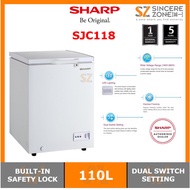 SHARP SJC118 110L R600A CHEST FREEZER / DUAL TEMPERATURE (FREEZER OR FRIDGE)