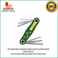 WYNN'S W0174B 8PCS SINGLE FOLDING HEX KEY (CR-V) (1/16",5/64",3/32",1/8",5/32",3/16",7/32",5/16")