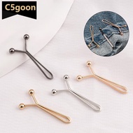 C5GOON 4Pcs Invisible Adjustable Metal Waist Clip Button Jeans Clothes Tightening Waistband Pin Fash