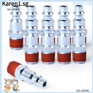 KA 10-Pack NPT Male Industrial Air Plug, Iron 1/4 inch 1/4'' Pneumatic Plugs, 1/4'' Quick Connect Air Fitting Air Hose Fitting I/M/D Type Air Coupler