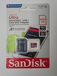 [全新未開] SanDisk Ultra A1 U1 C10 UHS-I microSDXC 記憶卡 with SD Adaptor 400GB [R:100], SDSQUAR