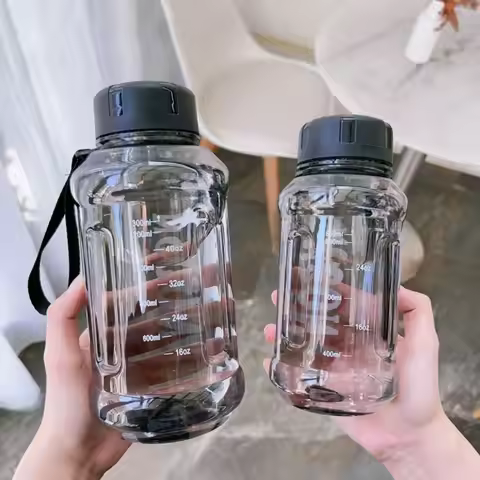850/1100/1300ml Clear Water Bottle Portable Leakproof Large Capacity Travel Kettle Lightweight Water
