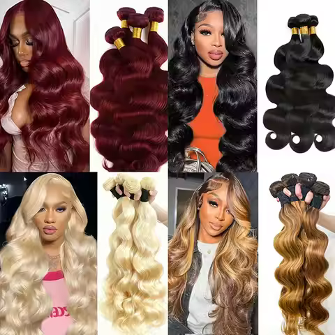16A Colored Burgundy 99J Human Hair Bundles 613 Body Wave Bundles 3 4 5 Pcs Highlight Raw Hair 100% 