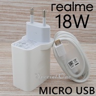 Charger Realme C15 Original 100% Fast Charging 18 Watt Micro USB Travel Charger 9V for Realme C30 C3