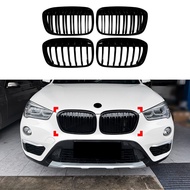 【LOVEY HOT】For BMW X1 F48 2015-2019 Black Front Upper Bumper Grille Grill