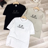 Baju Kaos Atasan Pria CP Company Logo Floking Teks Pria Wanita
