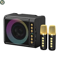 Boupower T203 Karaoke Machine With 2 Microphones TF Card U Disk Player Portable Speaker Studio Subwoofer For Outdoor Party Meeting