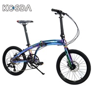 Kosda Ksd-8 Foldable Bicycle 20 Inch 8 Speed Folding Bike Aluminum Alloy Double Disc Brake Bike Portable Small Wheel Bike Bicycle Accessories
