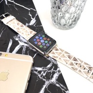 Apple / Samsung Watch 粉金色三角圖案手錶帶適合任何型號