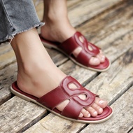 Geovani Gendhis - Sandal Kulit Wanita Sandal Kulit Wanita Terbaru Sandal Selop Slop Warna Hitam Puti