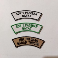 School Location Embroidery Bet Size 8x2.8 CM Neat Computer Embroidery Available in Many Colors Can R