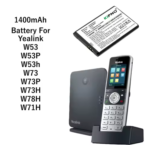 KIPNO Cordless Phone Battery 1400mAh for Yealink W53 W53P W53h W73 W73P W73H W53-BATT YLLP463346C800