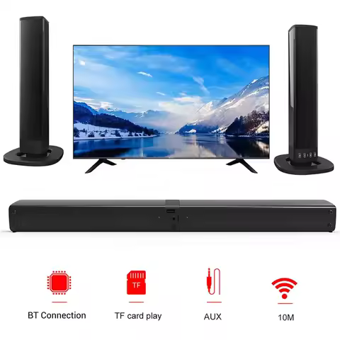 Wireless Bluetooth TV Sound Bar 2 Speaker System Home Theater Subwoofer Soundbar Portable Loud Recha