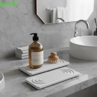 EPOCH 2 Piece Water Absorbing Stone Tray, Quick Drying Non Slip Diatom Mud Bathroom Tray, Molds Resi