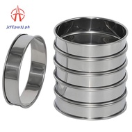 6 Pack 4 Inch Double Rolled English Muffin Rings, Stainless Steel Crumpet Rings, Tart Rings, Round