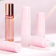 NEEDWAY 3Pcs Glass Roller Bottles, 5ml 10ml Refillable Essential Oil Roll-on Bottles, Portable with Calamine Rolling Ball Mini Gradient Pink Perfume Bottle Women