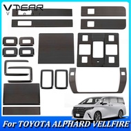 Vtear for New Toyota Alphard Vellfire 2023 2024 Car Second Row Reading Light Glasses Case Seat Adjustment Switch Stainless Steel Black Decorative Accessories