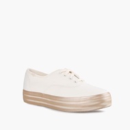 KEDS PUTIH Triple Shimmer White Gold Woman Shoes Original Shoes Sneakers Women Fashion White Gold