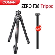 Coman Zero X/Y/V/F38้ำหนักเบาขาตั้งกล้องท่องเที่ยวคาร์บอนไฟเบอร์แบบเต็มขาตั้งกล้อง DSLR กลางแจ้งแบบม