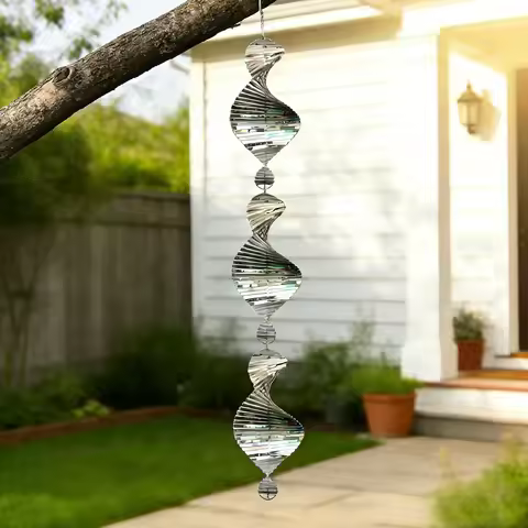 Metal Wind Chime Corrosion Resistant Wind 3d Spiral Chime Easy To Install Bird Deterrent Chime For P