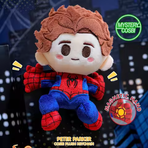 new Hot Toys Cosbi Spider Man Keychain Venom Ghost Spider Collectible Blind Box Pendant boy birthday