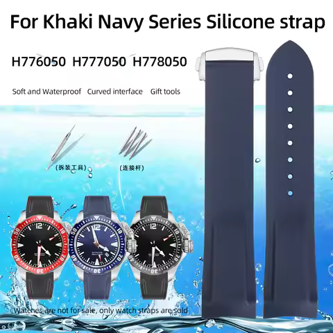20mm 22mm silicone strap For Hamilton khaki Navy frogman H776050 H777050 H778050 sport diving watch 