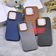 SoftCase Macaron Leather List Crom Case iphone 15 iphone 15 Plus iphone 15 Pro iphone 15 Pro Max iph