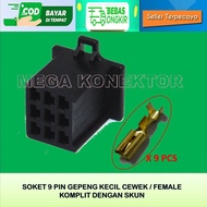 9 PIN SMALL FEMALE BLACK MOTORCYCLE CABLE SOCKET - SOCKET - CABLE SOCKET - 9 PIN - SOCKET - 9 PIN NY