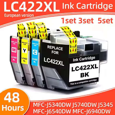 1-5set LC422XL LC-422 LC422 Ink Cartridge Compatible for Brother MFC-J5340DW MFC-J5740DW MFC-J5345DW