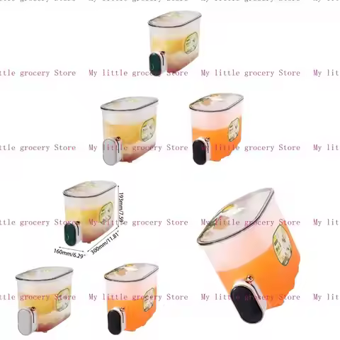 D5BD Refrigerator Cold Beverage Dispensers with Tap 5L Juice Container with Lid Fridges Drinks Dispe