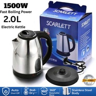 Scarlett Electric Kettle 2L Stainless Steel 1500W Fast Boil Elektrik Water Heater for Tea & Coffee w