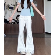 DaDuHey Skinny Casual  High Waist Elastic Slim Fit Mopping Bell-Bottom Pants Jeans  For Women