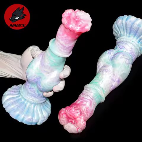 NNSX 25.3cm/9.96in Realistic Long Horse Dildo with Knot and Suction Cup Silicone Anal Plug Toys for 