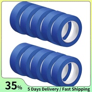 10 Rolls Blue Painters Tape Wall Safe Paint Tape 1.2 Inch X 55 Yards for Wall Painting Decoration Su