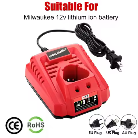 For Mil-waukee N12 Replacement Lithium-Ion Battery fast charging 48-11-2401 48-11-2402 C12B C12BX