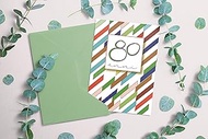 BIODEGRADABLE BIRTHDAY CARD (80th Birthday -