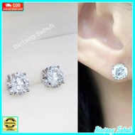 Anting Silver Anak Gadis Cantik Model Giwang Tusuk Perhiasan Titanium Silver Lapis Emas Putih Terlar