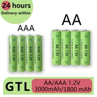 Original New AA/AAA 3000mAh/1800mAh Rechargeable Battery 1.5V alkaline