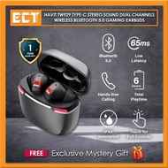 Havit TW929 Type-C Stereo Sound 65ms Low Latency Dual Channels Wireless Bluetooth 5.0 Gaming Earbuds