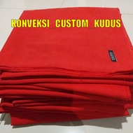 MERAH August Red Square Hijab August Red and White Hijab/ August Hijab/