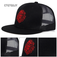 CTGT Summer Original Hip Hop Cap Unisex Vintage Embroidery Lion Baseball Caps Flat Brim Snapback Hats Trucker Cap Sun Cap Golf Cap