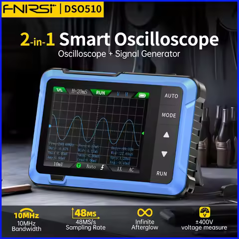 FNIRSI DSO510 10MHz Mini Handheld Intelligent Digital Oscilloscope Multi-function Signal Generator 2