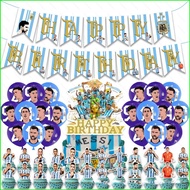 B4 Argentina The World Cup champions Messi theme kids birthday party decorations banner cake topper 