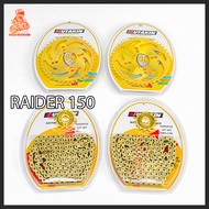 MUTAKIN Sprocket Gold Chain Set RAIDER 150 CARB/FI (428H-14T-38T/39T/41T/42T/43T-132L )