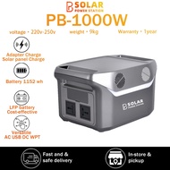 PB SOLAR Portable Power Station 1000WATT 1152Wh 220V AC Outlets, Solar Generator for Outdoor Camping