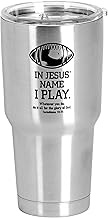 Dicksons SSTUM-142 Football In Jesus Name I Play - 1 Corinthians 10:31-8 Inch - 30 Ounce Silver and 