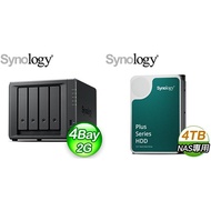 ☆促銷組合★ Synology 群暉 DiskStation DS423+ 4Bay NAS 網路儲存伺服器+Synology HAT3300 PLUS 4TB 3.5吋 5400轉 256MB NAS硬碟(X2)